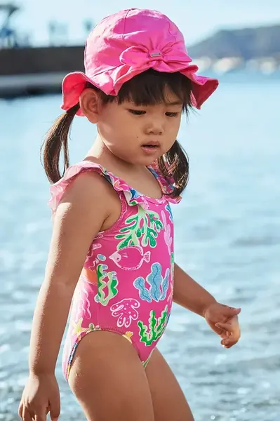 Jednodílné dětské plavky Mayoral růžová barva, 1742