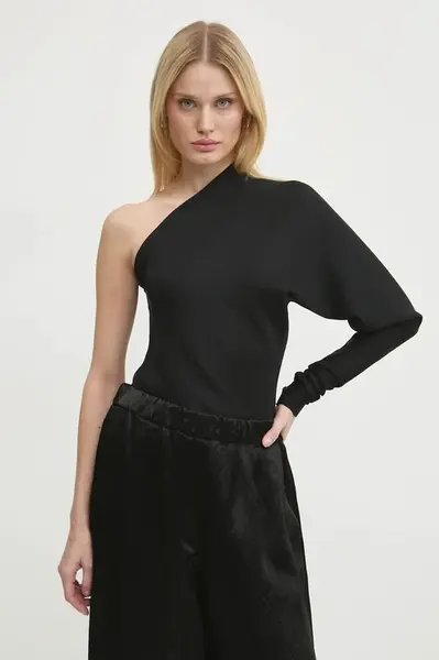 Halenka Rick Owens Lilies dámská, černá barva, hladká, LI02D5220NEOS