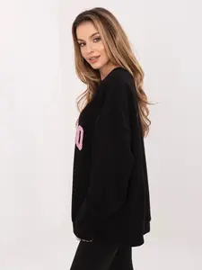 Černá dámská oversize mikina bez kapuce