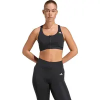 adidas OPTIME ESSENTIALS ZIP MS Dámská sportovní podprsenka, černá, velikost