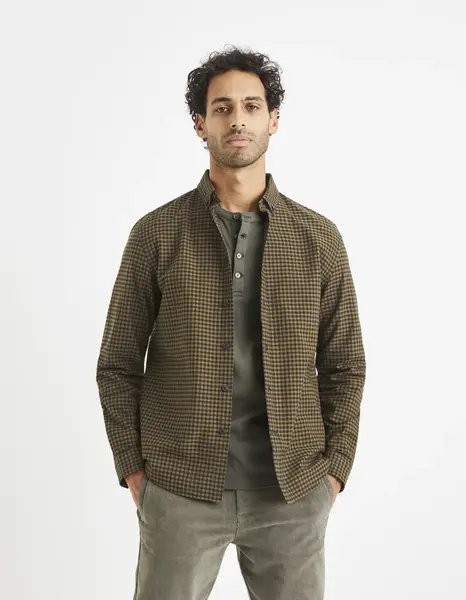 Celio Kostkovaná košile ze 100% bavlny - Pánské