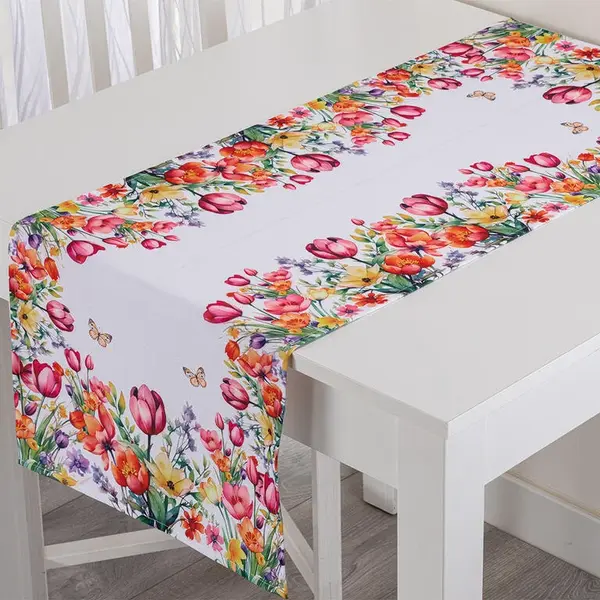 Běhoun s potiskem BAREVNÉ KVÍTÍ 40 x 110 cm