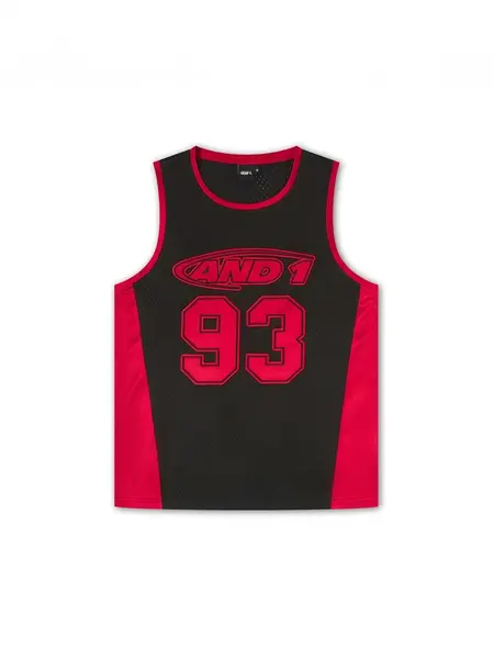AND1 Tričko '93 Airtex'  ohnivo červená / čierna