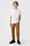 Chlapecké Kalhoty Jogger Casual Hladké 4F Khaki 4FJWMM00TTR