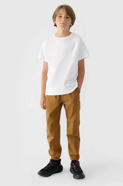 Chlapecké Kalhoty Jogger Casual Hladké 4F Khaki 4FJWMM00TTR