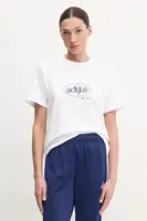 Bavlněné tričko adidas W Elem Flrl Tee bílá barva, JI9432