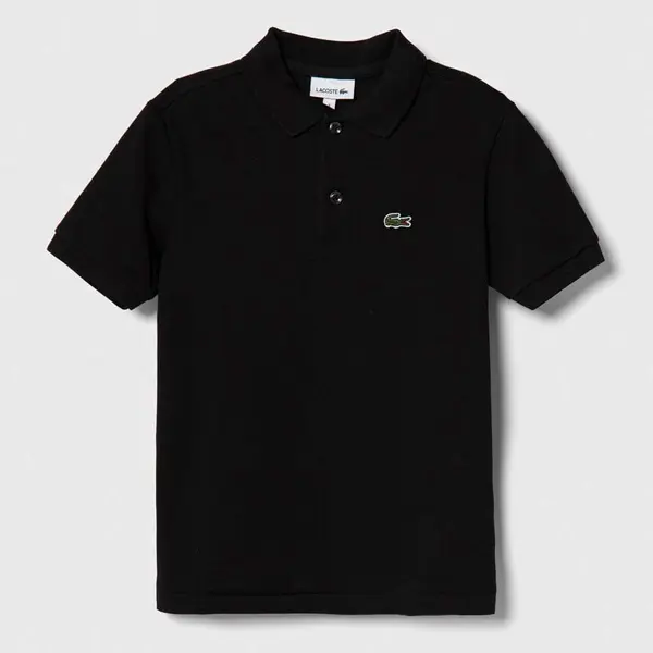 Dětská bavlněná polokošile Lacoste černá barva