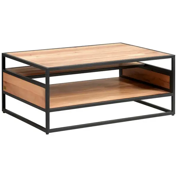 MID.YOU KONFERENČNÍ STOLEK, černá, medová, dřevo, kov, 70/99/41 cm