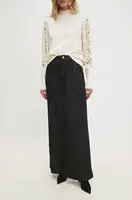 Kalhoty Answear.LAB dámské, černá barva, jednoduché, high waist