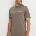 Tričko Calvin Klein Performance hnědá barva, s potiskem, 00GMF4K142