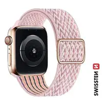 Swissten řemínek pro Apple Watch nylonový 42 / 44 / 45 / 49 mm, růžová (se sponou)
