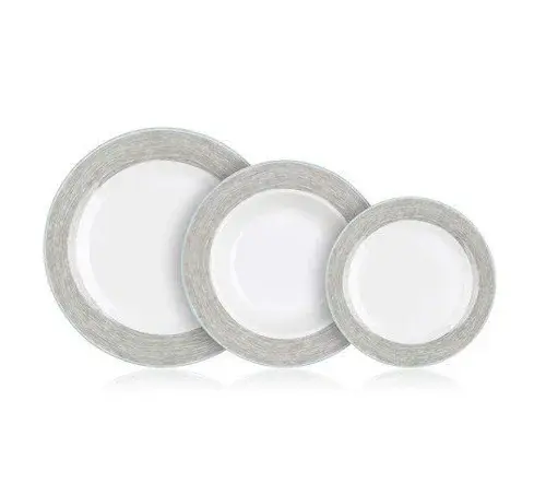 Sada jídelní BANQUET Shadow  - rozbaleno - JEN 3xdezertní talíře, 6xhlubokých talířů, 4xvelké t.