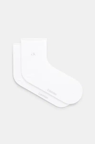 Ponožky Calvin Klein 2-pack dámské, bílá barva, 701229681
