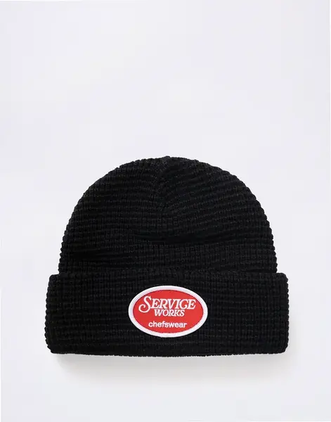 Service Works Waffle Patch Beanie BLACK