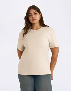 Tričko Organic Basics True Heavy Boxy Tee Sandstone