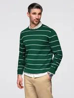 Ombre Men's casual sweater with horizontal stripes - green