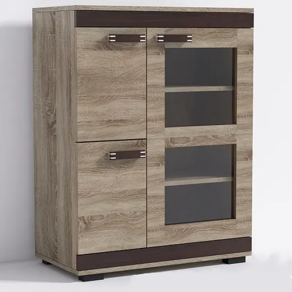 Komoda P9 Barva korpusu: Wenge, Lišta: Wenge, Barva dvířek: Bílá