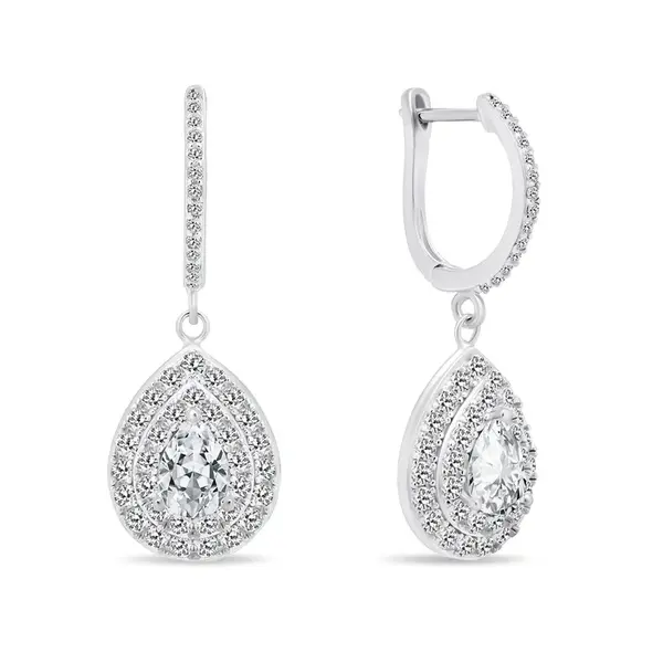 Brilio Silver Luxusní stříbrné náušnice se zirkony EA488W