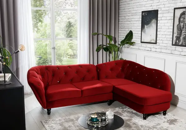 Sedací souprava Wenecja Provedení: Levá varianta, Nožičky: Nožičky dřevěné - bílé, látka: Monolith 79