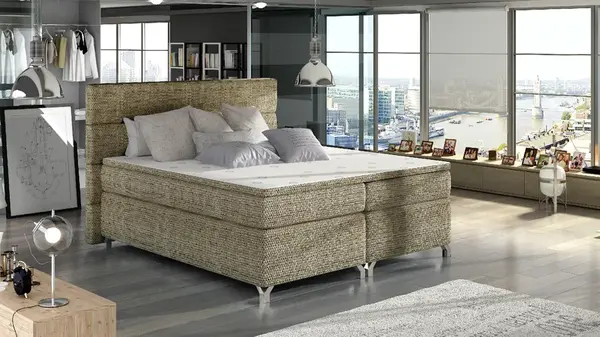 Boxspring Amadeo Rozměr: 180 x 200 cm, látka: Berlin 03, Varianta: S LED osvětlení