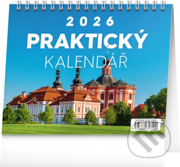 NOTIQUE Stolní Praktický kalendář 2026 s citáty (řádky)