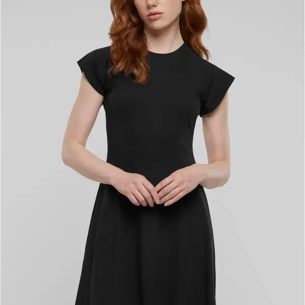 Women's Skater Rib Dress - Black