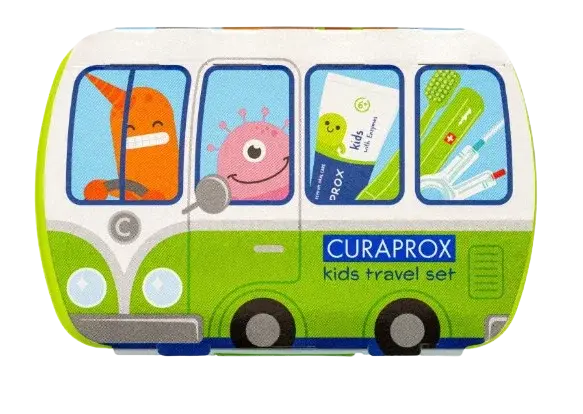 CURAPROX Travel set KIDS zelený