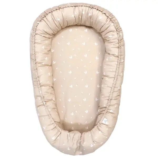 Hniezdo pre bábätko - béžové vtáčiky