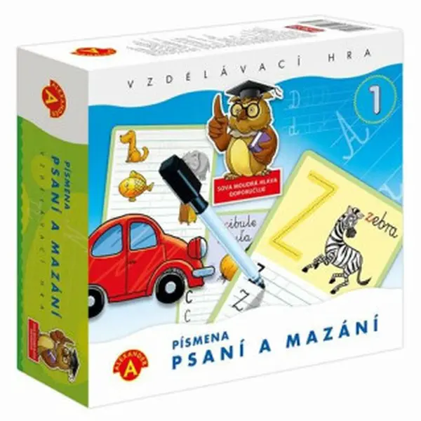 Psaní a mazání 1 PÍSMENKA - vzdělávací didaktická hra v krabici