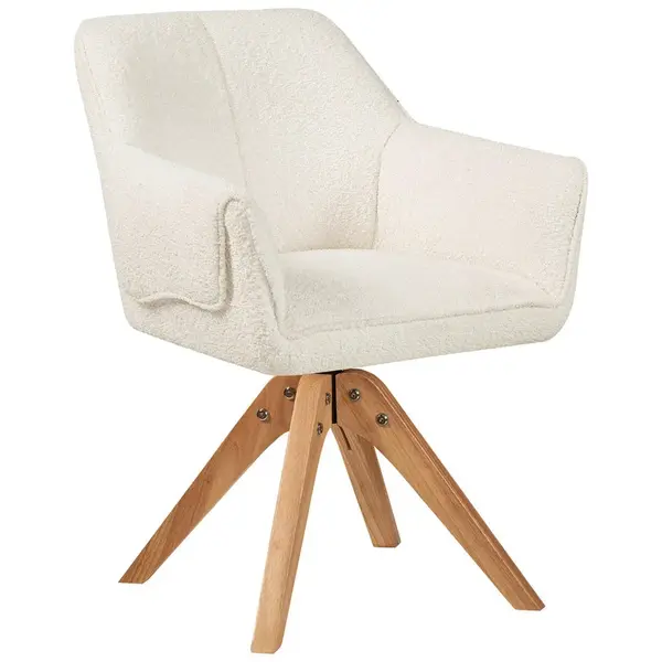 MID.YOU ŽIDLE S PODRUČKAMI, buklé, bílá