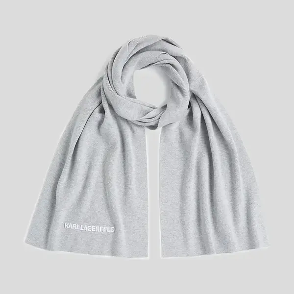 Šála Karl Lagerfeld K/ESSENTIAL dámská, šedá barva, A3W33144