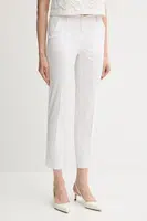 Kalhoty Sisley dámské, bílá barva, high waist, 4VPHL5AH6