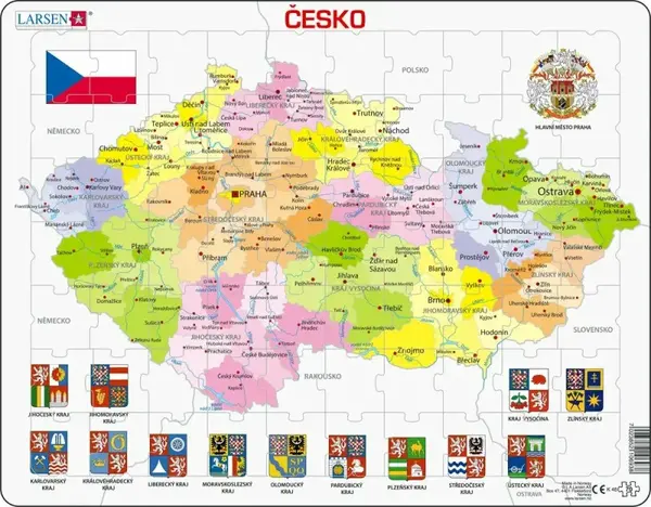 Česká republika kraje - Vzdělávací puzzle
