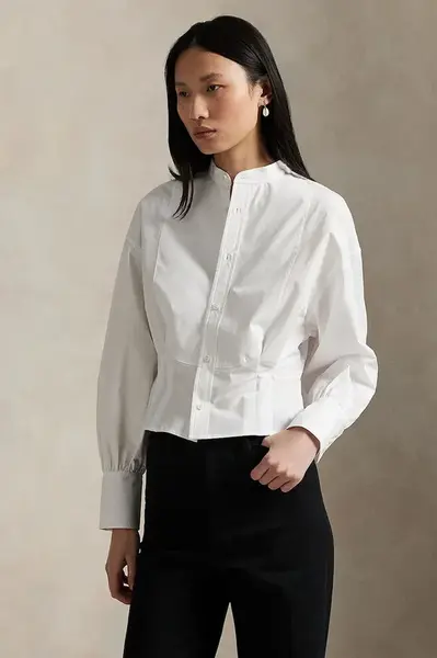 Bavlněná košile Polo Ralph Lauren dámská, bílá barva, relaxed, 211971507