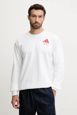Mikina adidas Food Noodle Graphic Sweatshirt pánská, bílá barva, s potiskem, JW4347