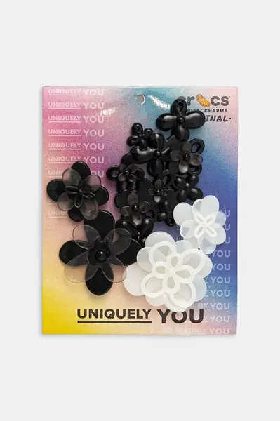 Připínačky na dětské boty Crocs Blooming BW 5 Pack 5-pack černá barva, 10015616