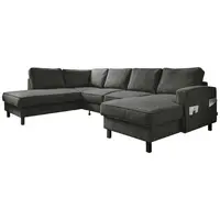 MID.YOU SEDACÍ SOUPRAVA, textil, tmavě šedá