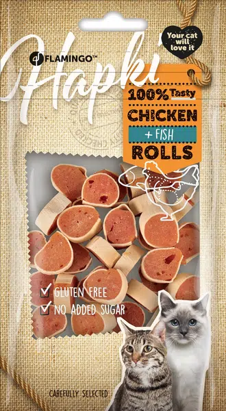 Flamingo Cat Snack - kuracie a rybie závitky 50 g