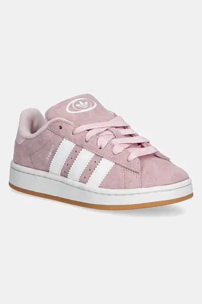 Detské semišové tenisky adidas Originals CAMPUS 00s ružová farba, JP5507