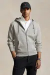 Mikina Polo Ralph Lauren čierna farba, s kapucňou, jednofarebná