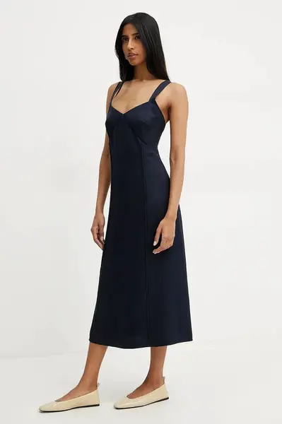 Šaty s prímesou ľanu BOSS