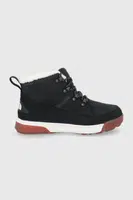 Kožená obuv The North Face W SIERRA MID LACE WP dámska, čierna farba, jemne zateplené
