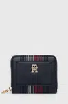 Peňaženka Tommy Hilfiger dámska, tmavomodrá farba, AW0AW16737