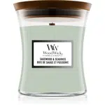 Woodwick Sagewood & Seagrass vonná svíčka s dřevěným knotem 275 g
