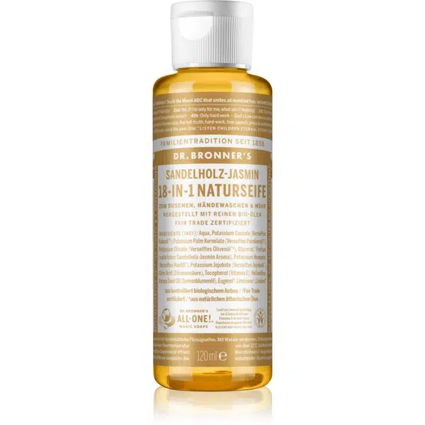 Dr. Bronner’s Sandalwood & Jasmine tekuté univerzální mýdlo 120 ml
