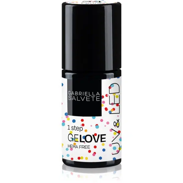 Gabriella Salvete GeLove One Step gelový lak na nehty s použitím UV/LED lampy se třpytkami odstín 34 Funny 8 ml