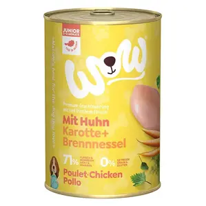 WOW Kuřecí s karotkou junior konzerva pro štěňata a rostoucí psy 400 g