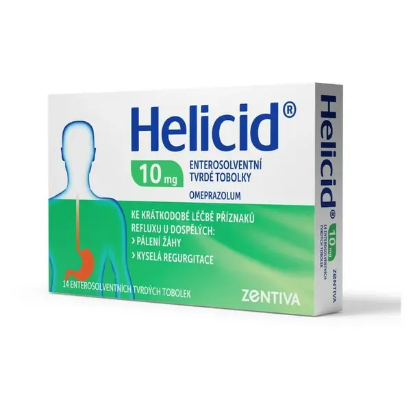 HELICID 10 Zentiva enterosolventní tvrdé tobolky 10 mg 14 kusů