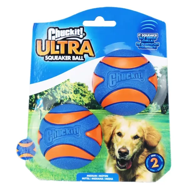 CHUCKIT Ultra Squeaker Ball M 6 cm/2 ks