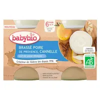 BABYBIO Brassé hruška skořice 2 x 130 g